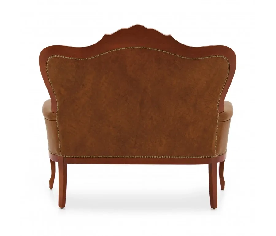 obrazek 3 Skórzana wygodna sofa 2-osobowa w stylu ludwikowskim - Sevensedie