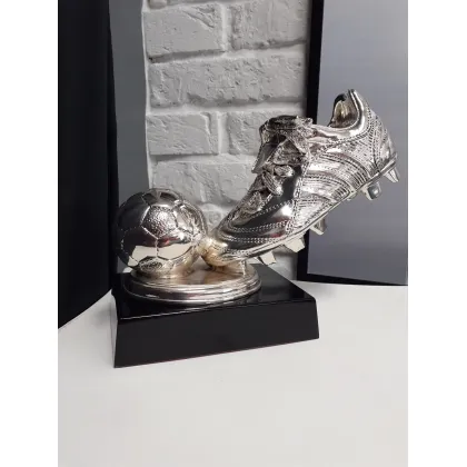 Picture Statuette in the shape of sports footwear with a ball - Astra Argenti