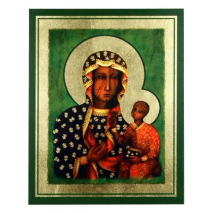 Zdjęcie Cudowna Ikona Złocona Matka Boska Częstochowska 15x19 cm