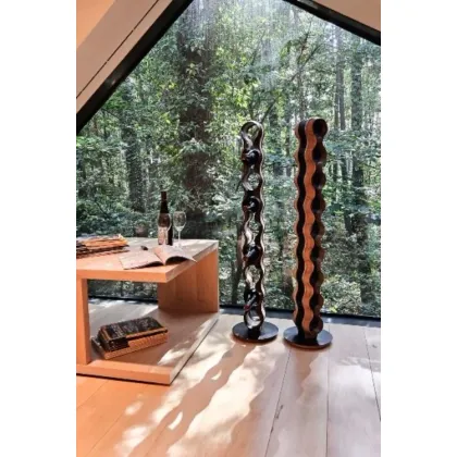 Zdjęcie Drewniany Stojak na Wino ze Skórą STRAP