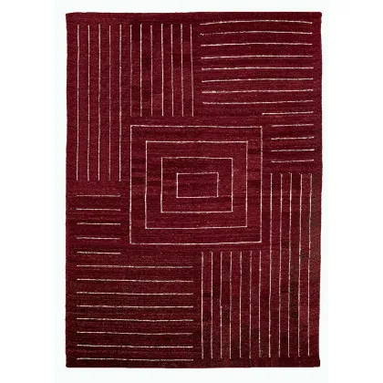 Zdjęcie Prostokątny geometryczny dywan w kolorze bordowym - Sartori Rugs