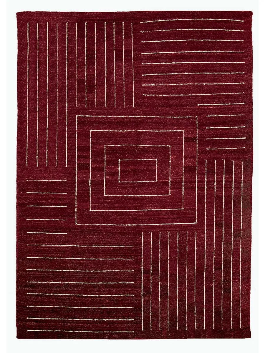 obrazek 1 Prostokątny geometryczny dywan w kolorze bordowym - Sartori Rugs