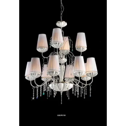 Zdjęcie Włoski 2-poziomowy żyrandol z 12 stożkowatymi kloszami