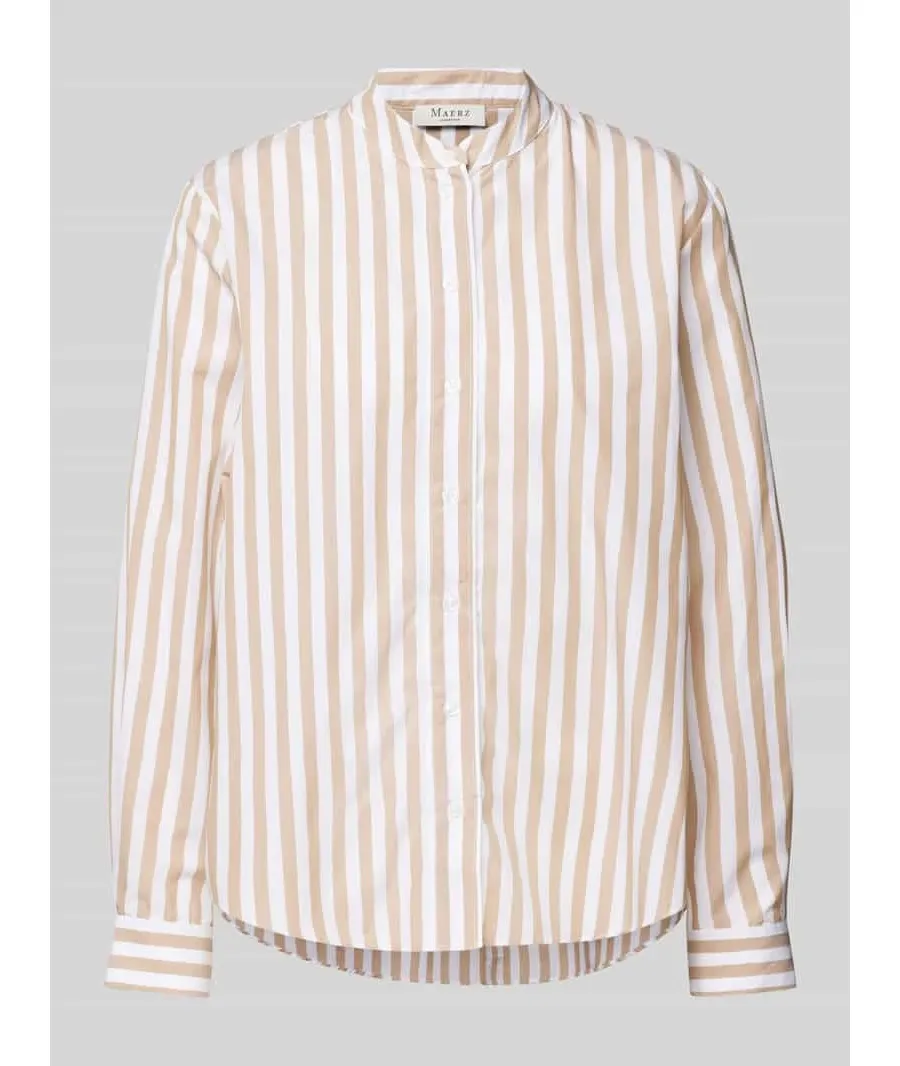 obrazek 1 Bluzka koszulowa o kroju regular fit ze stójką