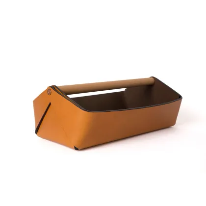 Zdjęcie Duży włoski pojemnik ze skóry naturalnej