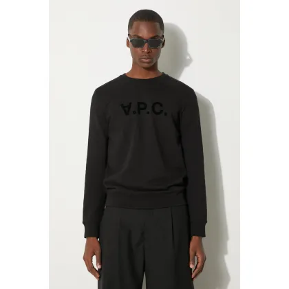 Zdjęcie A.P.C. bluza bawełniana Sweat Vpc męska kolor czarny z aplikacją COECQ.H27378-DARKNAVY