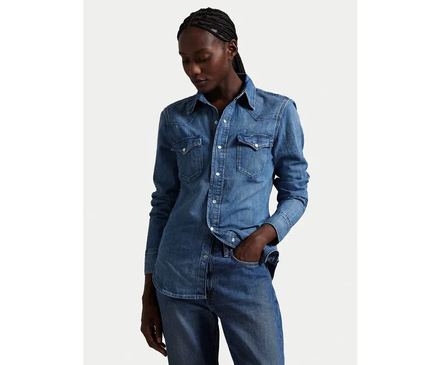 obrazek 1 Polo Ralph Lauren Koszula jeansowa 211969402001 Granatowy Slim Fit