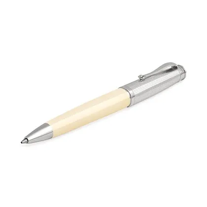 Picture Memoria Pinstripe Ivory Ballpoint Pen Montegrappa