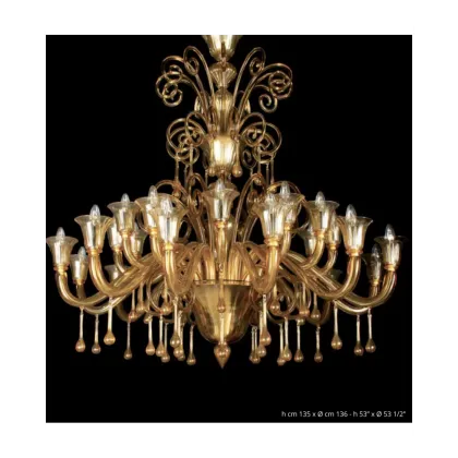 Zdjęcie Włoski żyrandol Barcellona z dmuchanego szkła murano