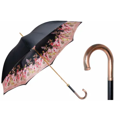Zdjęcie Stylowy czarny parasol damski w stylu vintage – Pasotti