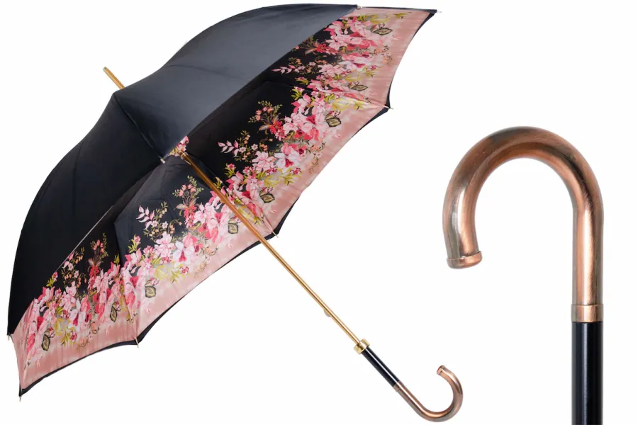 obrazek 1 Stylowy czarny parasol damski w stylu vintage – Pasotti