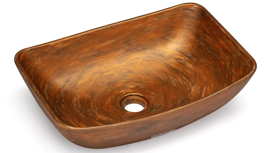 obrazek 2 Oryginalna umywalka 50 cm VIRGO BASIC – AGED METAL, miedziany i czarny, lakier matowy