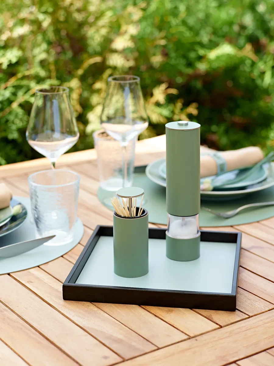 obrazek 4 Uchwyt na wykałaczki wykonany ze skóry w kolorze ciemnej oliwki