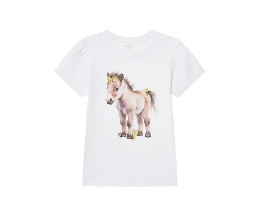 obrazek 1 NAME IT T-Shirt Hani 13243178 Biały Standard Fit