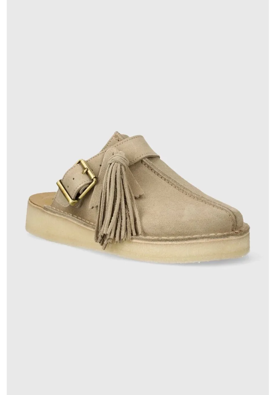 obrazek 1 Clarks Originals klapki zamszowe Trek Mule damskie kolor beżowy 26176569