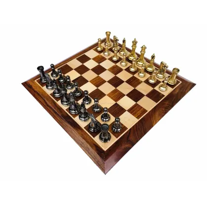 Zdjęcie Ekskluzywny zestaw mosiężnych szachów Staunton - The Chess Empire