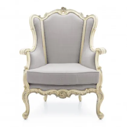 Zdjęcie Szary ekskluzywny fotel w klasycznym stylu - Sevensedie