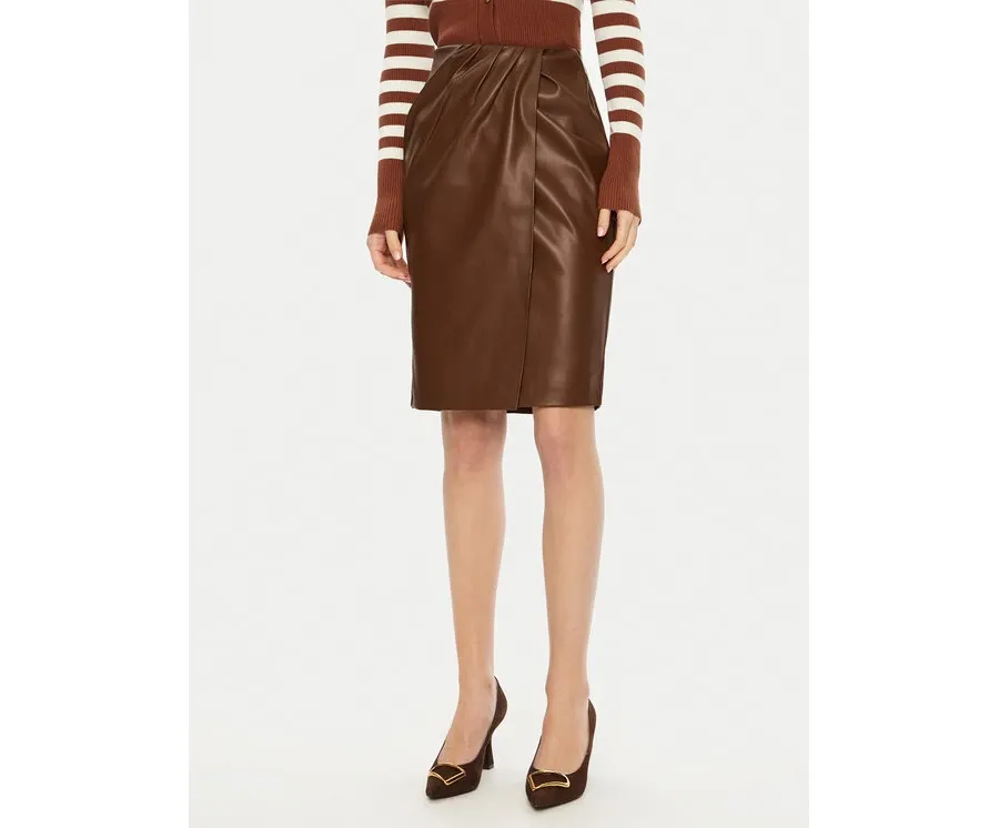 obrazek 1 Fracomina Spódnica z imitacji skóry FS24WG1002E41201 Brązowy Regular Fit