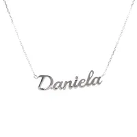 Picture Personalized necklace with your name in white gold and diamond