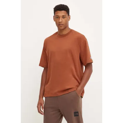 Zdjęcie Champion t-shirt bawełniany męski kolor brązowy gładki 219632