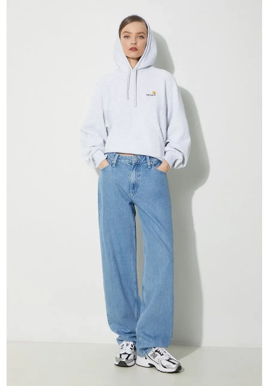 obrazek 1 Carhartt WIP bluza HD American Script Sweat damska kolor szary z kapturem melanżowa I033650.482XX