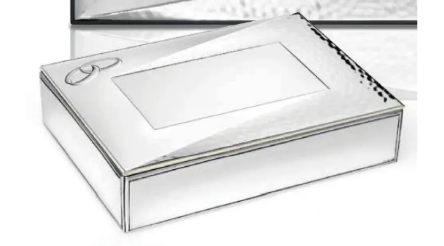 obrazek 1 Unikalne srebrne pudełko 10х15х4 cm nawiązujące do ślubu lub zaręczyn
