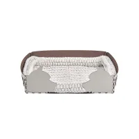 Picture Large leather dog bed 60x42xH15 cm, pearl color