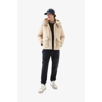 Zdjęcie Woolrich kurtka puchowa Eco Aleutian męska kolor beżowy zimowa CFWOOU0715MRUT3327-4377