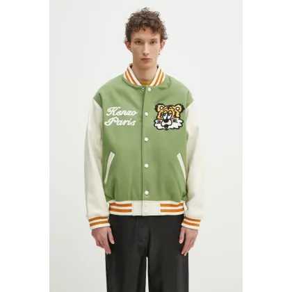 Zdjęcie Kenzo kurtka bomber z domieszką wełny x Verdy kolor zielony przejściowa oversize FF58BL1509OH.48