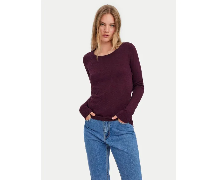 obrazek 1 Vero Moda Sweter Care 10136644 Fioletowy Regular Fit