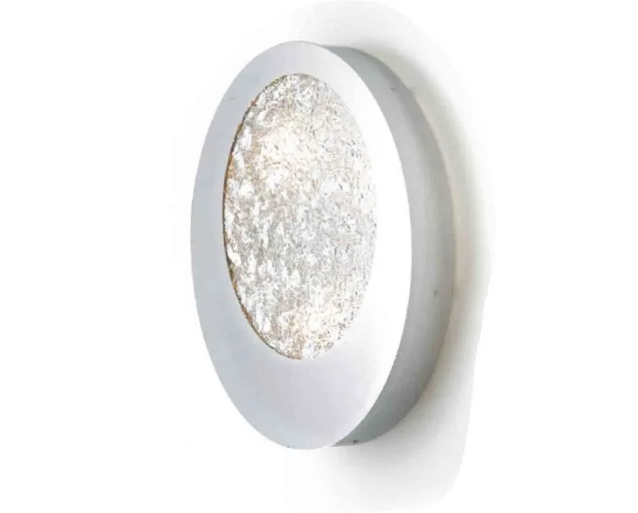 obrazek 1 Stylowa lampa sufitowa/kinkiet z młotkowanego szkła zdobionego srebrem - Il Paralume Marina
