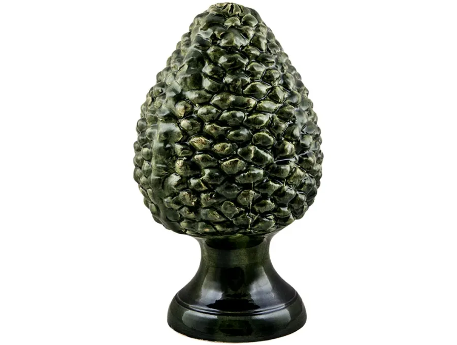 obrazek 1 Duża ceramiczna zielona szyszka sosnowa 29 cm - Virginia Casa