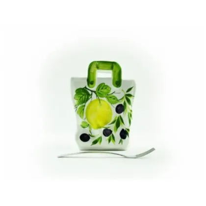 Zdjęcie Ceramiczny duży pojemnik na sztućce, serwetki w stylu wiejskim - Le Ceramiche