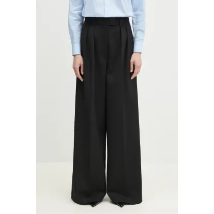 Zdjęcie Anine Bing spodnie Lou Trouser damskie kolor czarny szerokie high waist A.03.10389