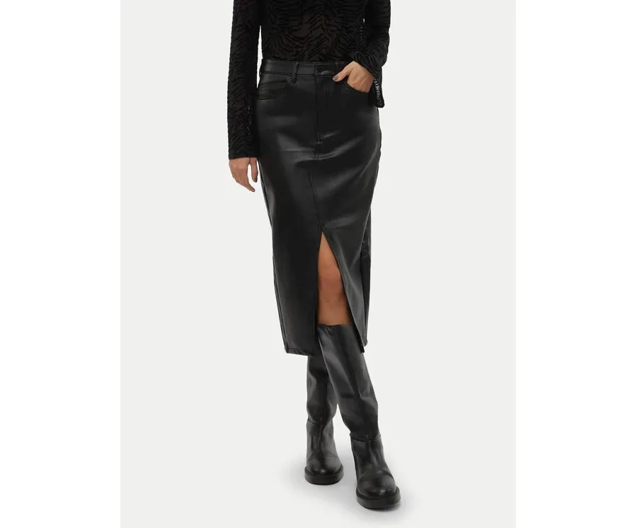 obrazek 1 Vero Moda Spódnica z imitacji skóry Veri 10311707 Czarny Regular Fit