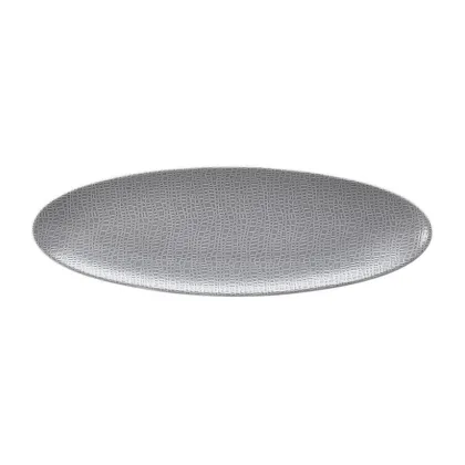 Zdjęcie Porcelanowy owalny wąski talerz do serwowania 35x12 cm w kolorze szarym - Seltmann Weiden
