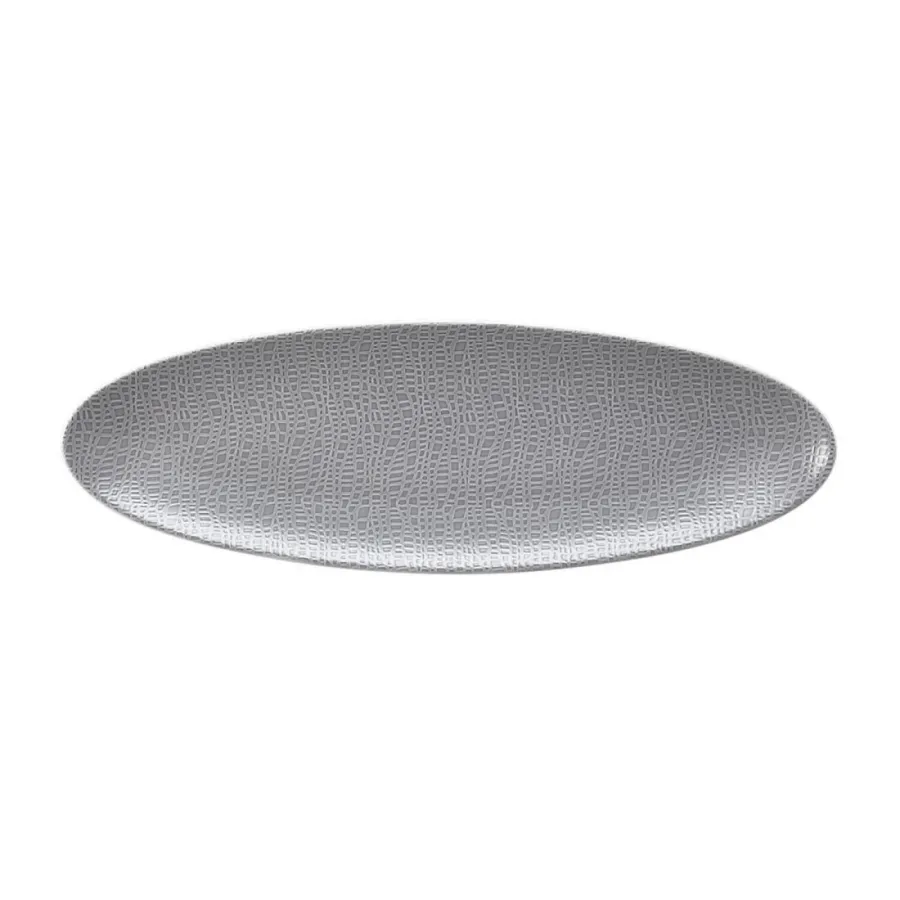 obrazek 1 Porcelanowy owalny wąski talerz do serwowania 35x12 cm w kolorze szarym - Seltmann Weiden