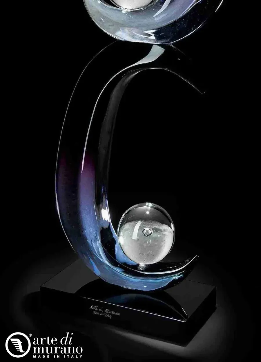 obrazek 1 Gustowna abstrakcyjna rzeźba podwójnego węzła w szkle Murano