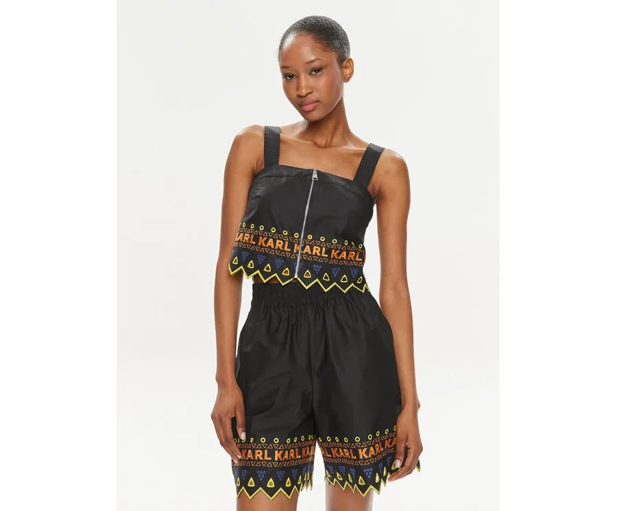 obrazek 1 KARL LAGERFELD Top 241W1611 Czarny Regular Fit