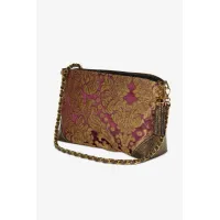 Picture Luxurious handbag made of decorative golden silk - Terrida