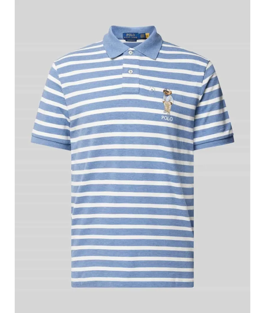 obrazek 1 Koszulka polo o kroju custom fit z wyhaftowanym motywem i logo