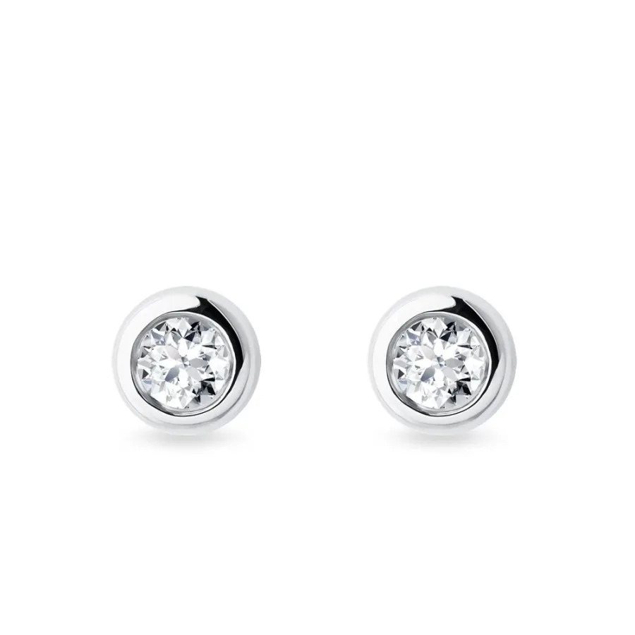 obrazek 1 Złote kolczyki z diamentami, 4 mm KLENOTA