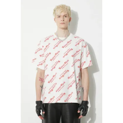 Zdjęcie Kenzo t-shirt bawełniany męski kolor biały wzorzysty FE58TS0044SY.02