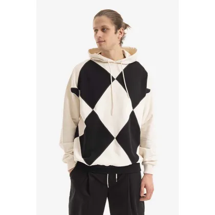 Zdjęcie Drôle de Monsieur bluza bawełniana męska kolor czarny z kapturem wzorzysta HO103.BLACK-BLACK
