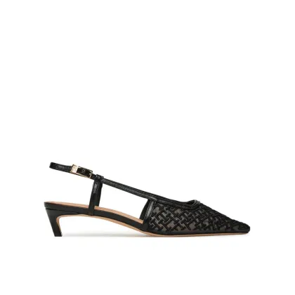Zdjęcie Tommy Hilfiger Sandały Mono Squared Toe Kitten Slingb FW0FW08746 Czarny
