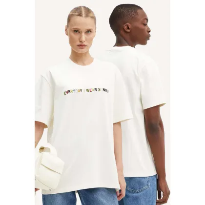 Zdjęcie Sunnei t-shirt bawełniany kolor beżowy z aplikacją RTWXJER007