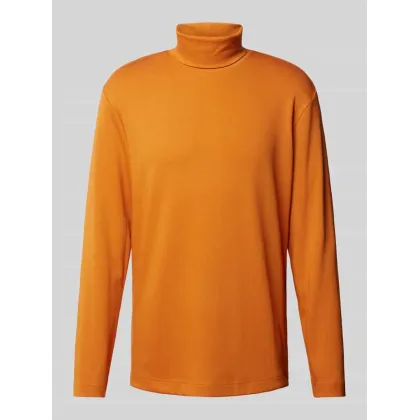 Zdjęcie Bluzka o kroju regular fit z mieszanki bawełny z długim rękawem i golfem