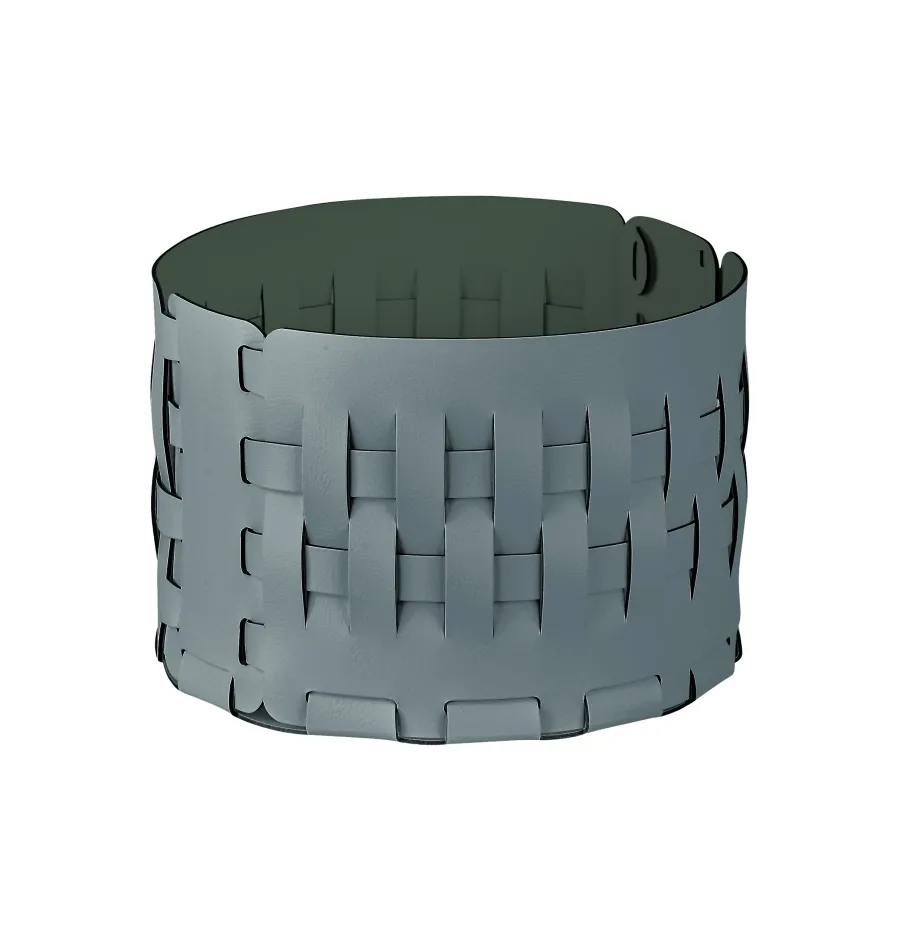 obrazek 1 Jasnobłękitny pleciony okrągły kosz Bottega-15 Ø20xH12 cm