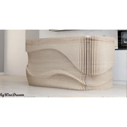 Zdjęcie Futurnistyczna lada recepcyjna ze sklejki