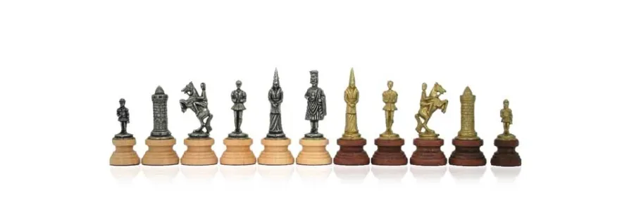 obrazek 1 Cudowne szachy metalowo-drewniane Camelot 179MW